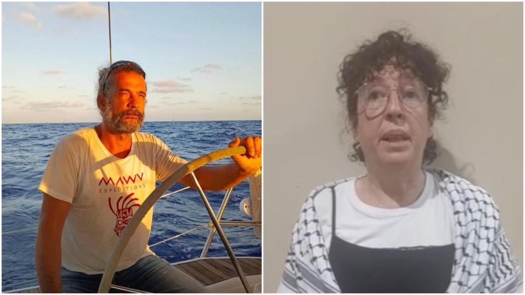 Manu López y Sandra Garrido, activistas gallegos en la flotilla a Gaza.