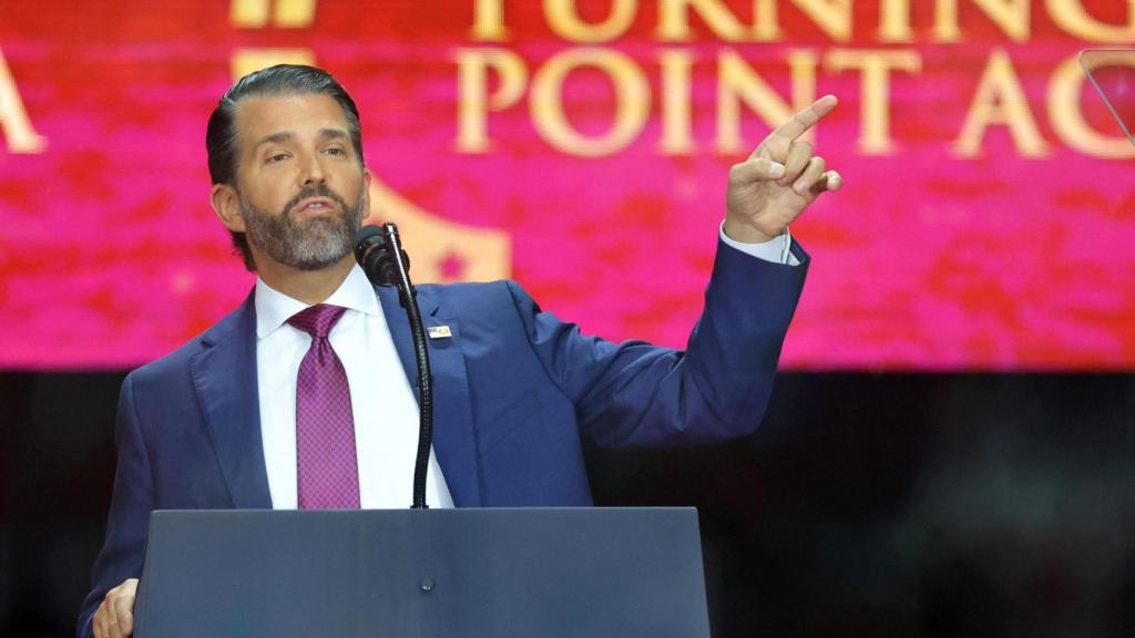 El hijo mayor de Donald Trump, Donald Trump Jr., durante una intervención.
