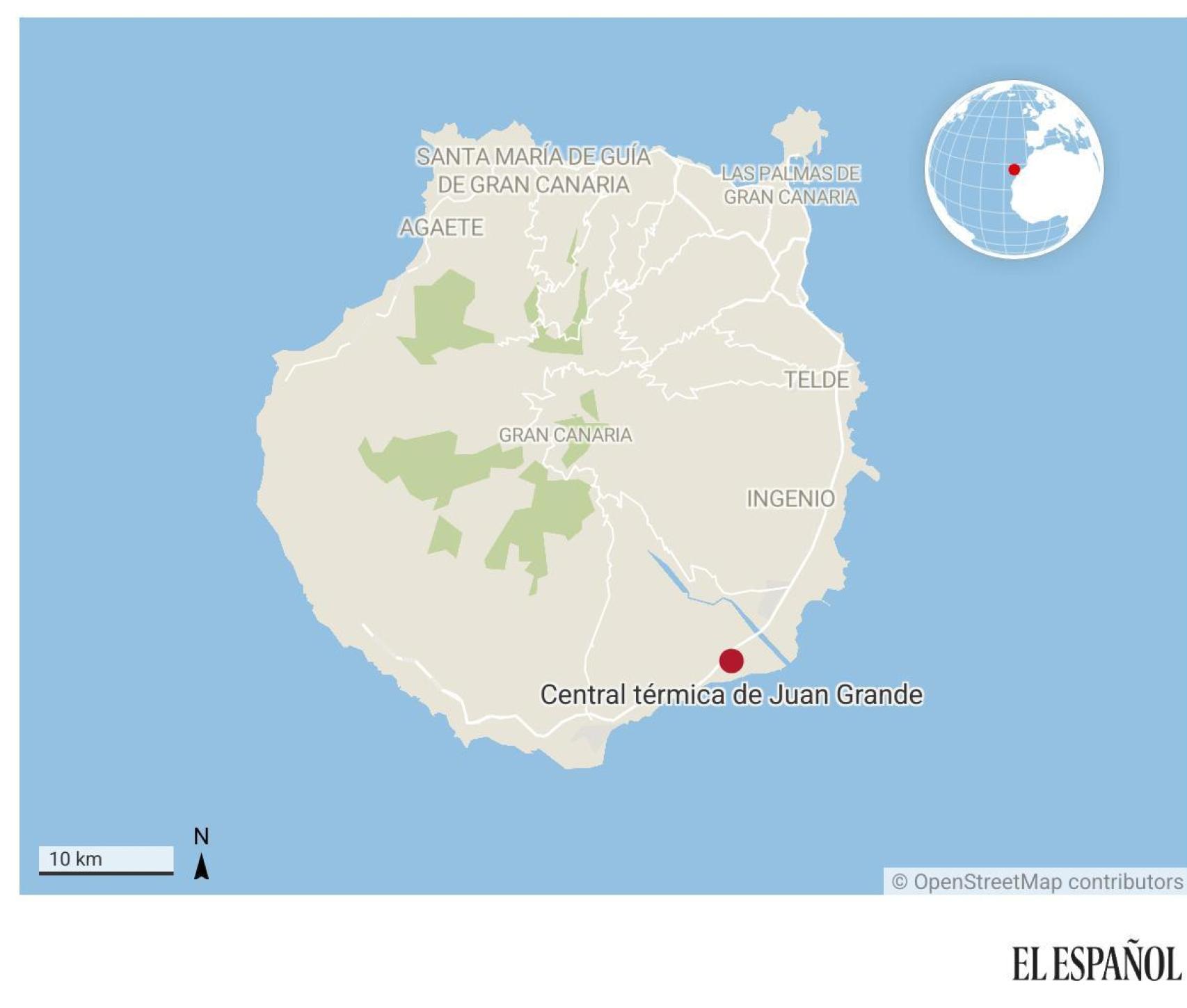 Localización geográfica donde desapareció Lionel, en el sureste de Gran Canaria.