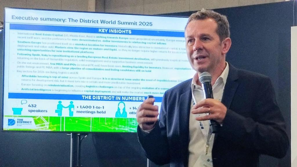 Juan Velayos, presidente de The District, durante la rueda de prensa de conclusiones. de The District