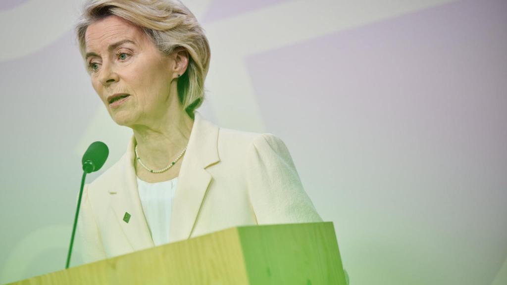 La presidenta de la Comisión, Ursula von der Leyen, durante la cumbre de Copenhague