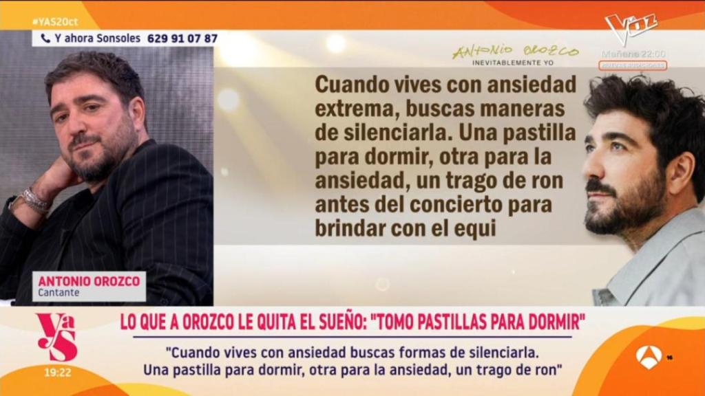 Antonio Orozco, en 'Y ahora Sonsoles'