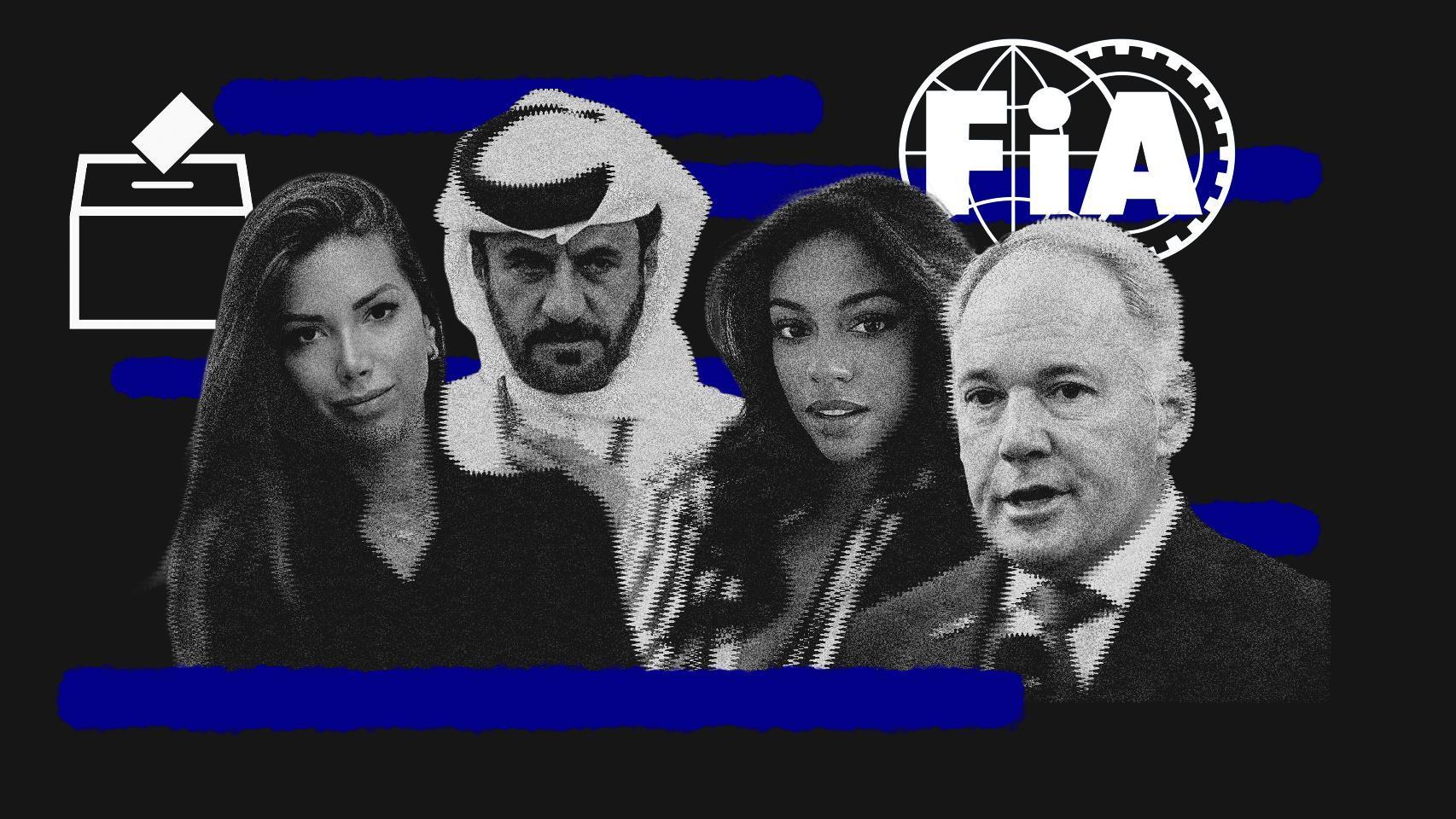 Virginie Philippot, Ben Sulayem, Tim Mayer y Laura Villars, en un fotomontaje