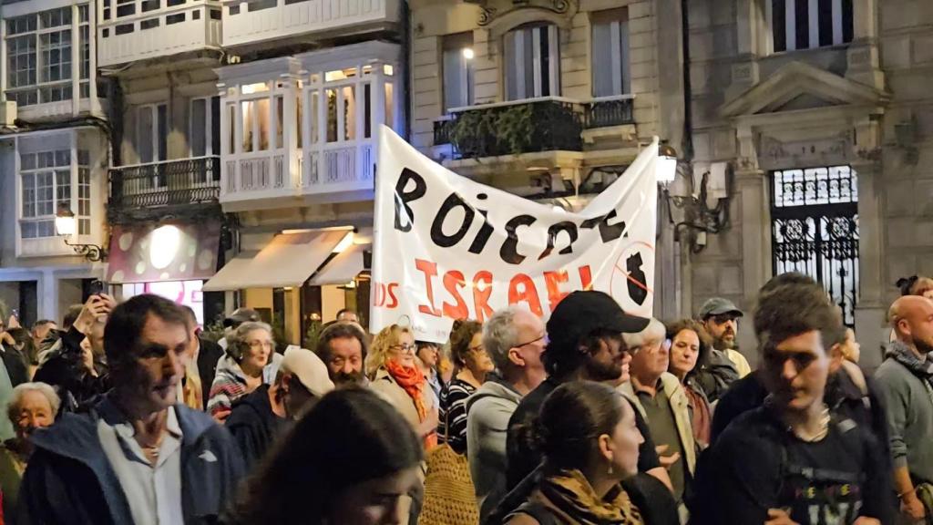 Manifestación en A Coruña en solidaridad con Palestina, a 2 de octubre de 2025.
