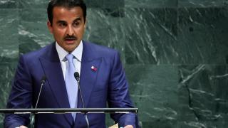 El emir de Catar, Tamim bin Hamad Al Thani, se dirige a la 80.ª Asamblea General de las Naciones Unidas.