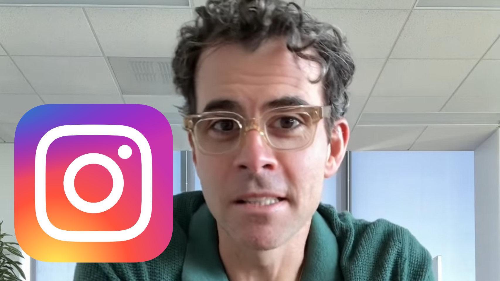 El jefe de Instagram, Adam Mosseri, en un fotomontaje