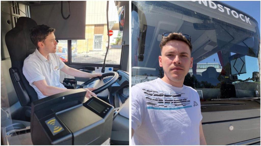 Luis Guzmán, conductor de autobús trabajando en  Alemania.