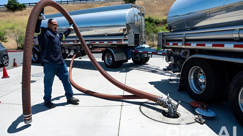 Imagen de la recarga de combustible a un área de servicio.