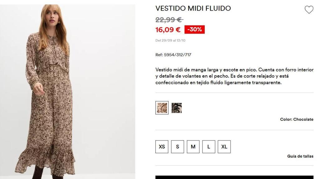 Vestido midi fluido. Ref: 5954/312/717
