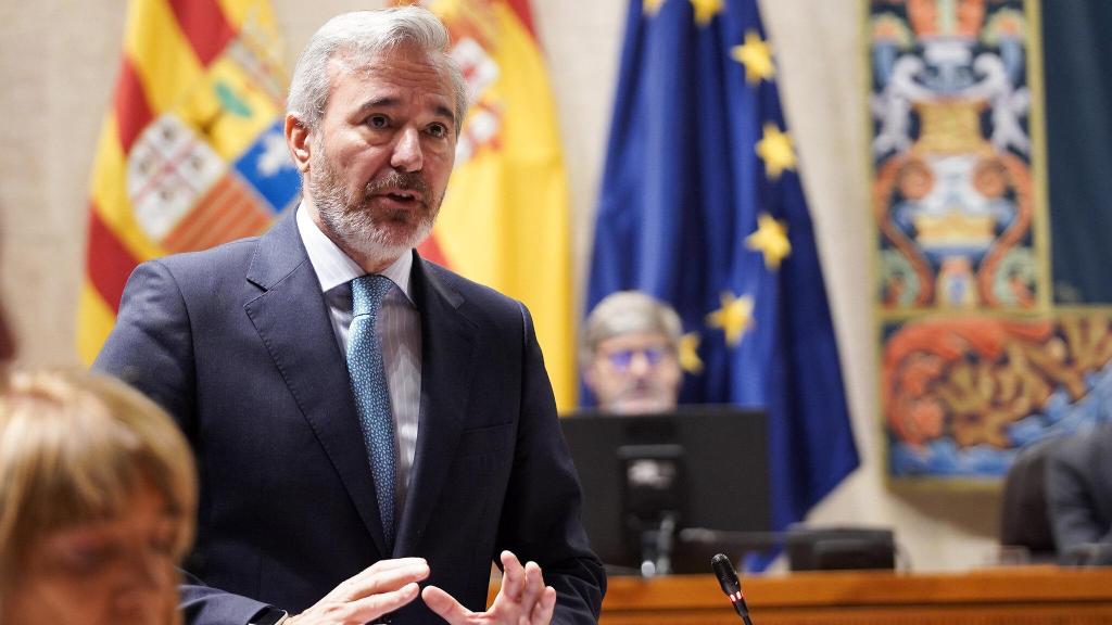 Azcón, este viernes en el pleno de las Cortes de Aragón.
