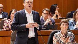 Fernando Sabés, portavoz del PSOE, durante su intervención.