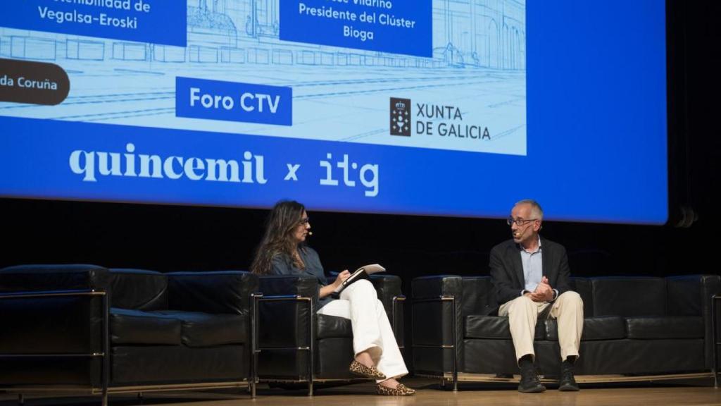 Gabriela González y José Vilariño en la mesa redonda sobre Biotecnología del Foro CTV