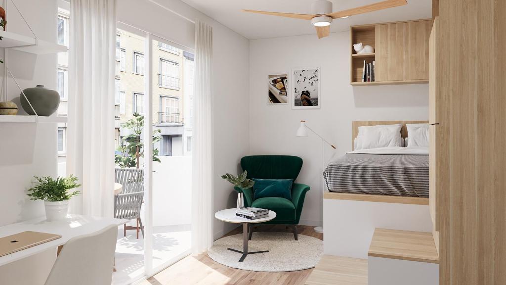 Una de las habitaciones que se venden.