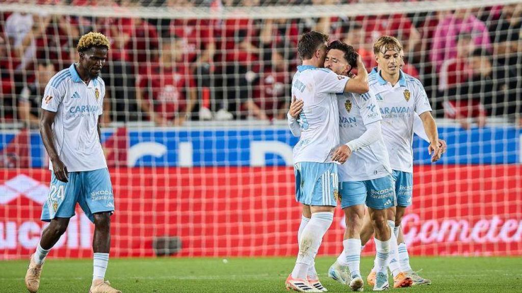 El Real Zaragoza en el partido ante el Mirandés.