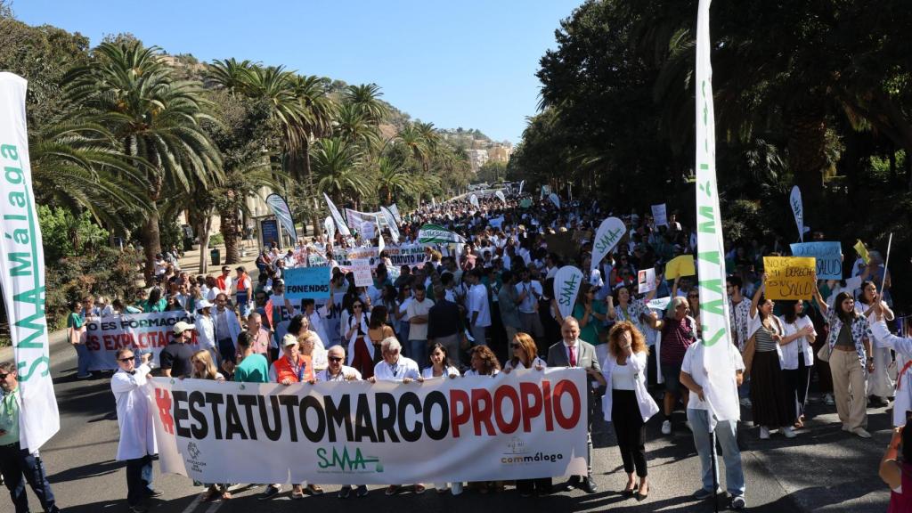Huelga de médicos en Málaga contra el nuevo Estatuto Marco.
