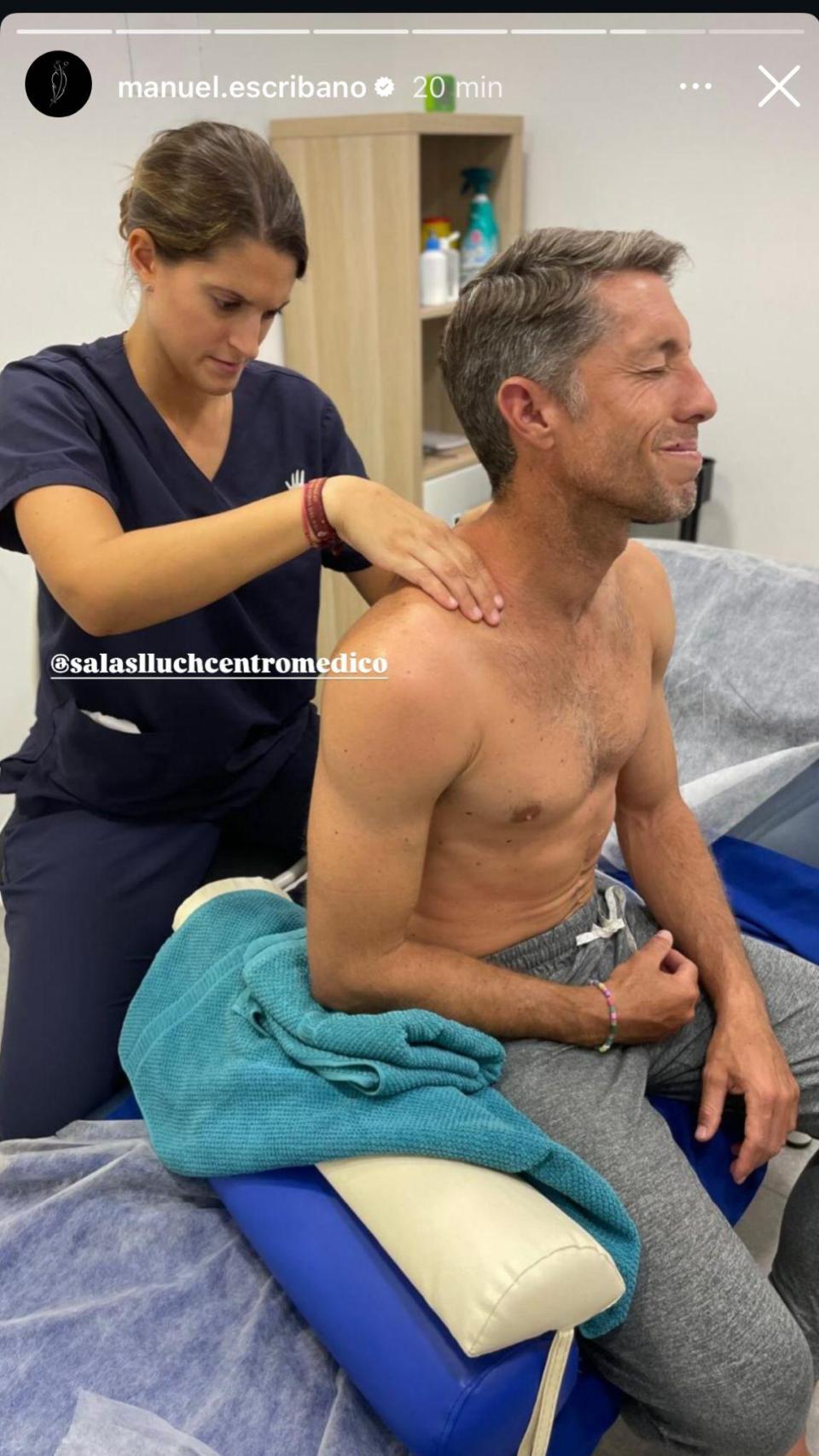 Manuel Escribano, en un 'story' de Instagram.