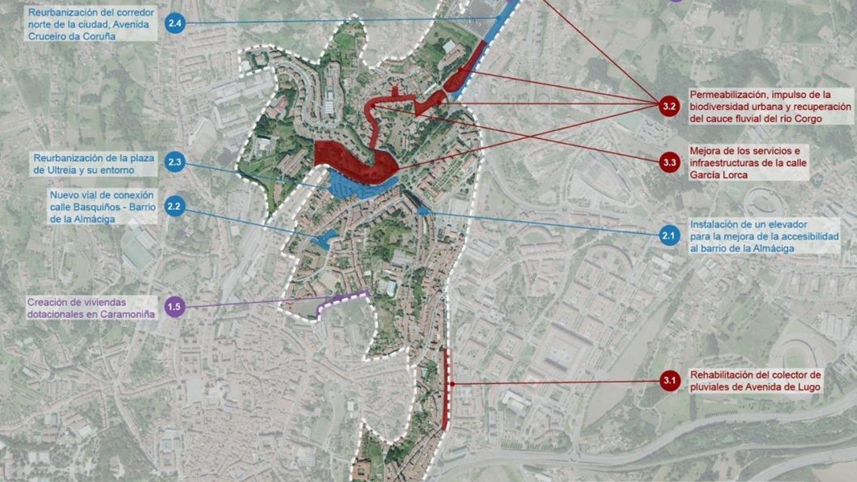Santiago investirá 14,5 millones de euros para transformar el noroeste de la ciudad