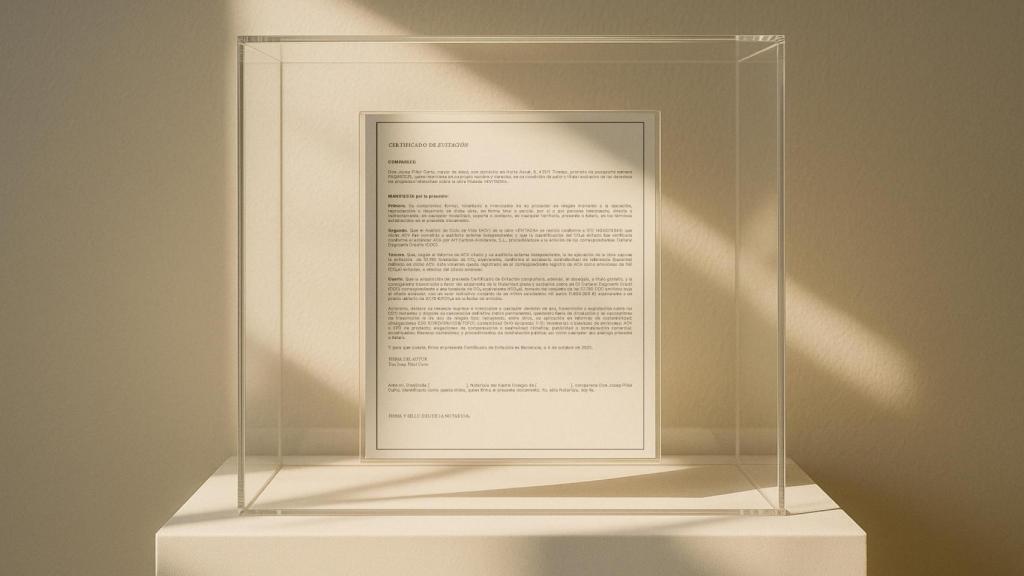 Imagen del certificado emitido tras la cancelación del proyecto.