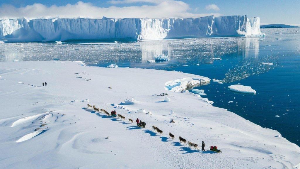 Representación de una expedición polar.