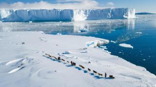 Representación de una expedición polar.