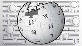 Fotomontaje con el logo de Wikipedia.