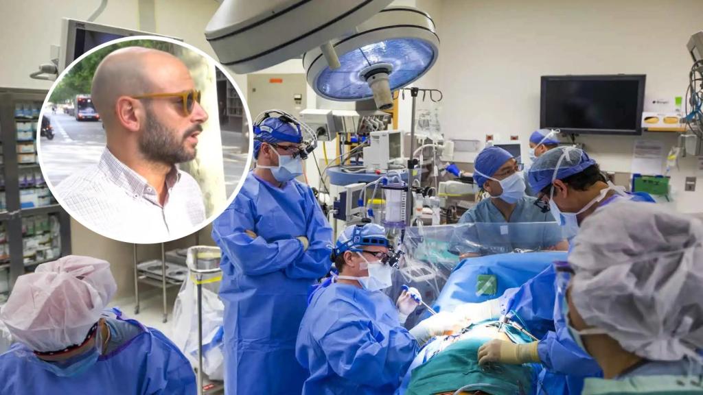 Un quirófano y el cirujano protagonista de un vídeo de Tik Tok.