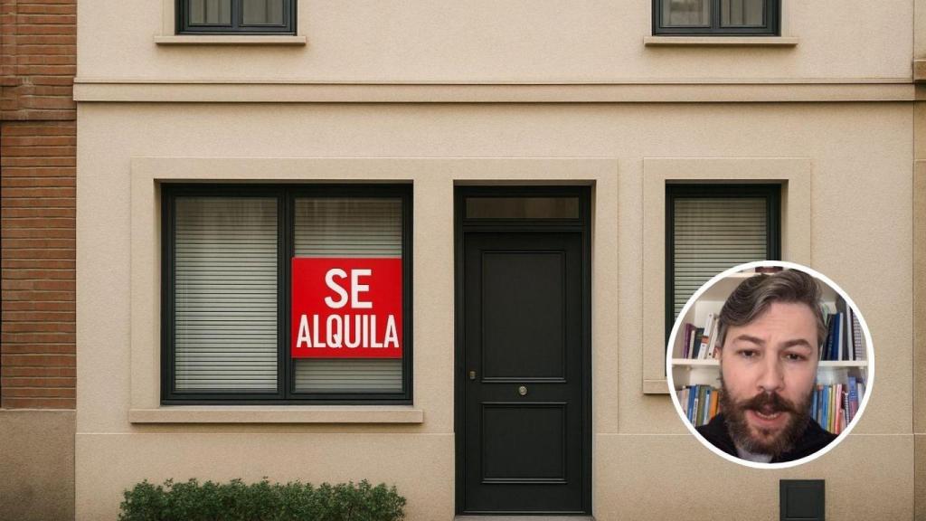 Montaje con una vivienda en alquiler y Alberto Sánchez, abogado