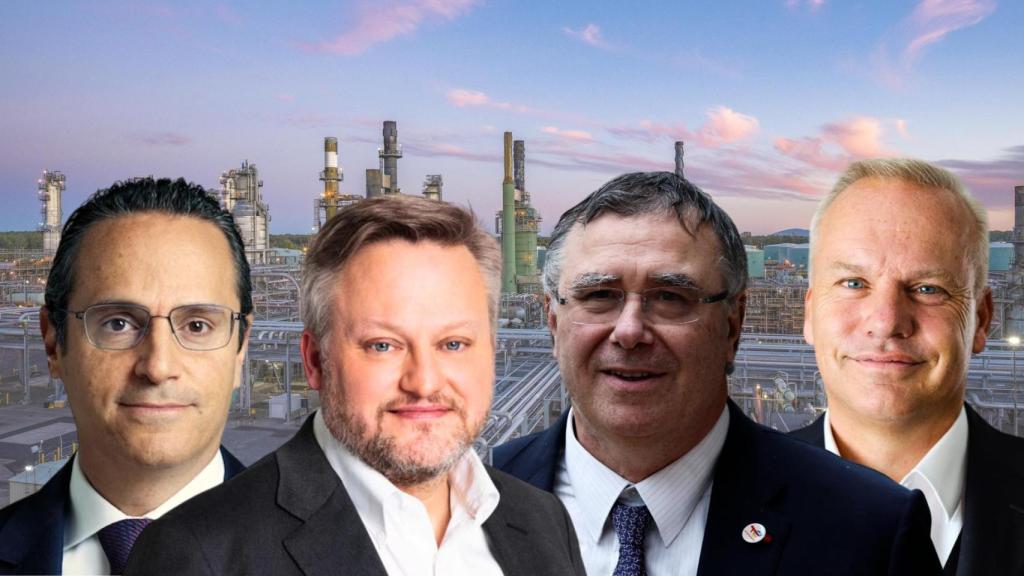 De izq. a dcha.: Murray Auchincloss (BP), Wael Sawan (Shell), Patrick Pouyanné (TotalEnergies) y Anders Opedal (Equinor).