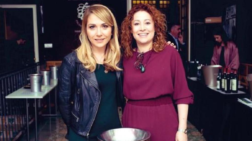 Con la primera Master of Wine Española, Almudena Alberca, en la sala de catas del Celler de Gelida.