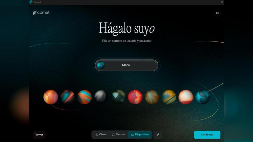 Eligiendo nombre de usuario y planeta