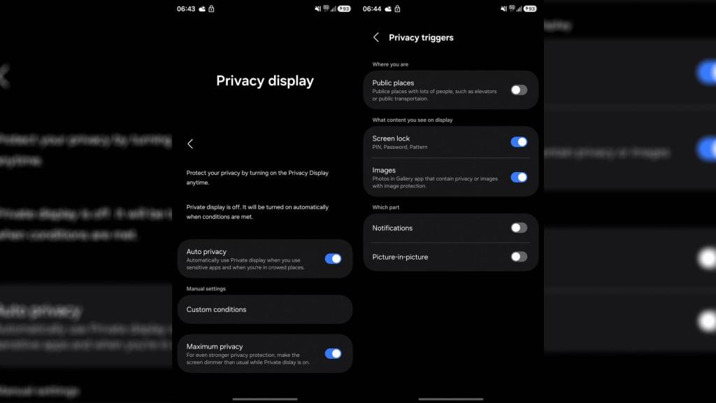 La función Privacy Display