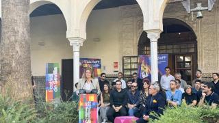 La delegada de Turismo y Cultura del Ayuntamiento, Angie Moreno, en el acto de este viernes.