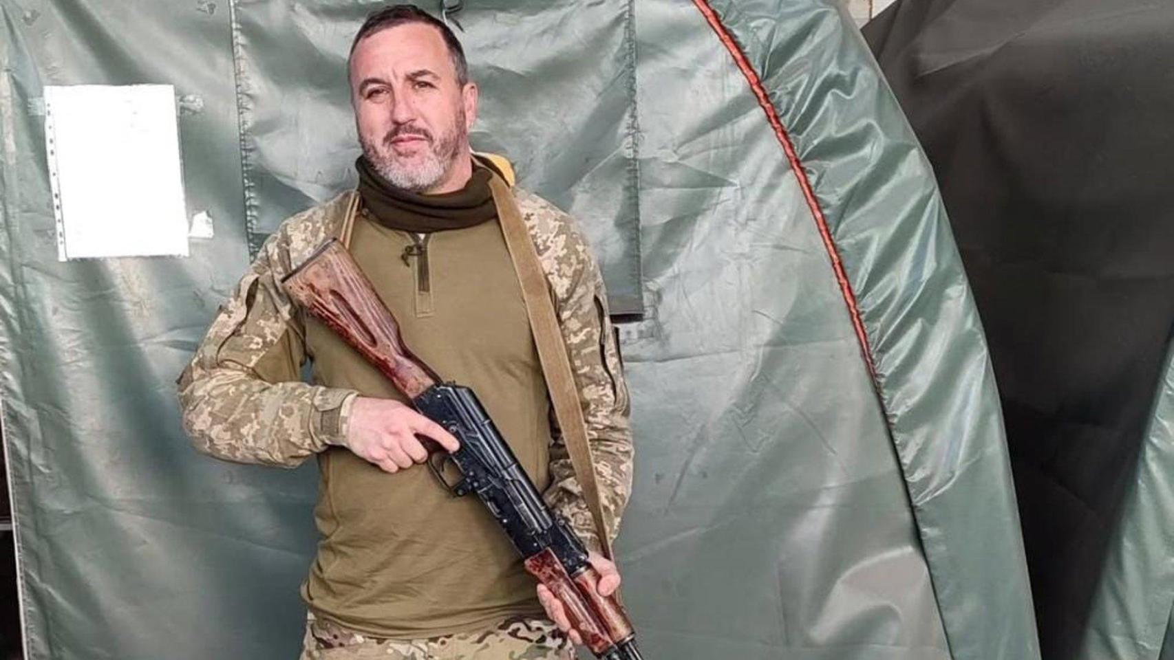 Imagen de Juan Luis Amador en la guerra de Ucrania.