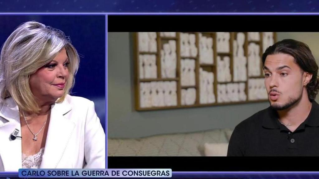 Terelu Campos y Carlo Costanzia Jr. en 'De viernes'.