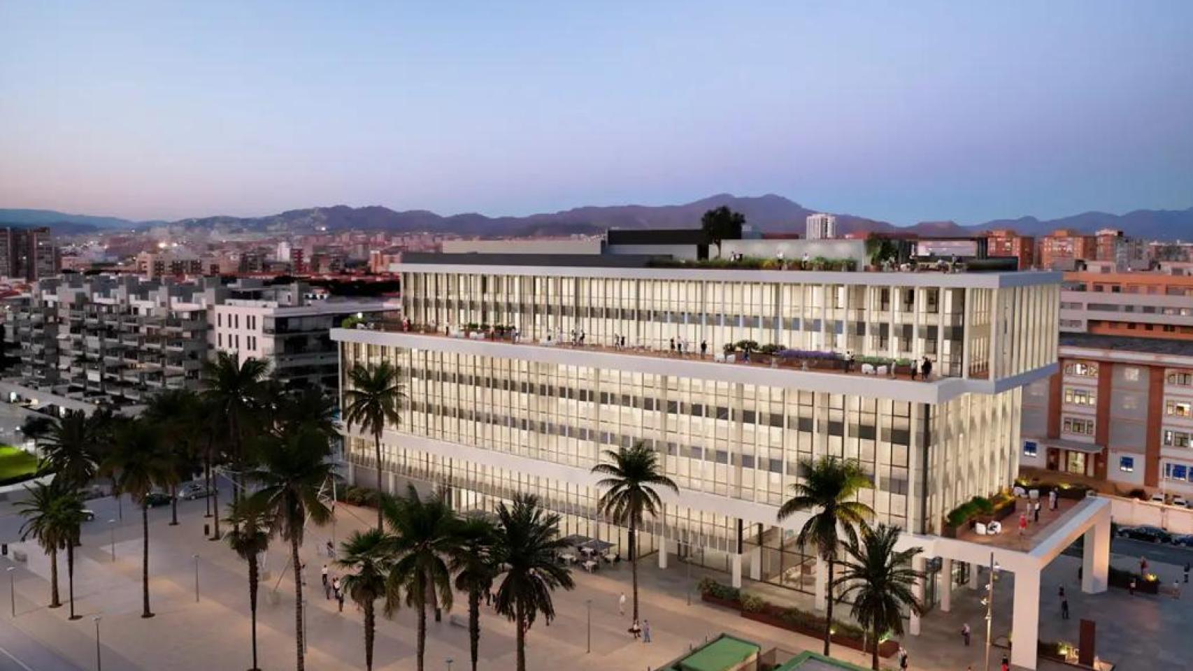 Infografía del edificio Ágora, en la zona oeste de Málaga.