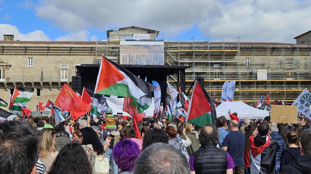 Imagen de la concentración en Plaza do Obradoiro.