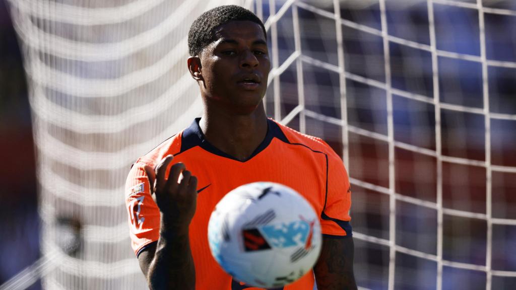 Rashford, tras marcar al Sevilla.