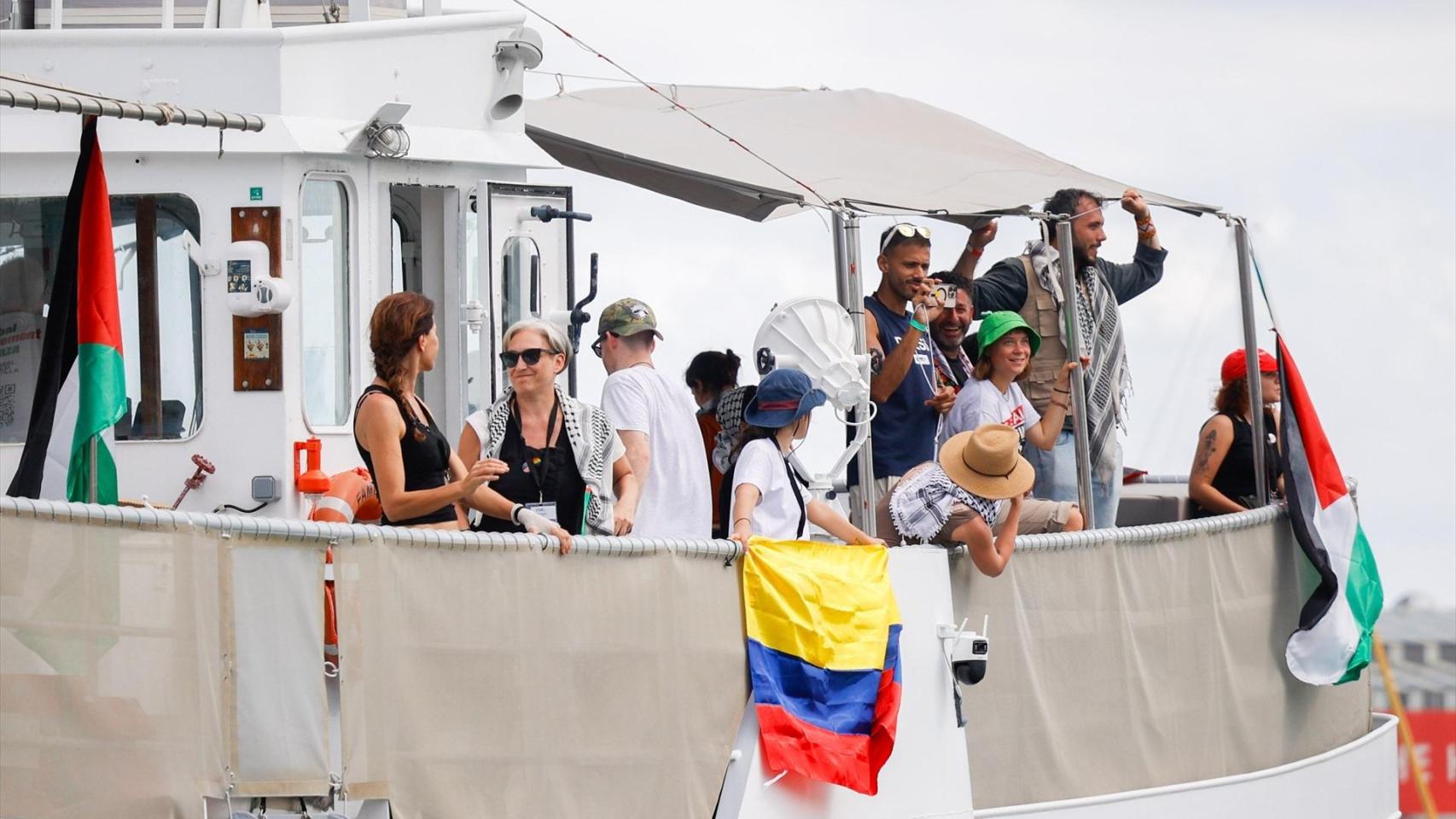 Imagen de la Flotilla durante su salida al mar.