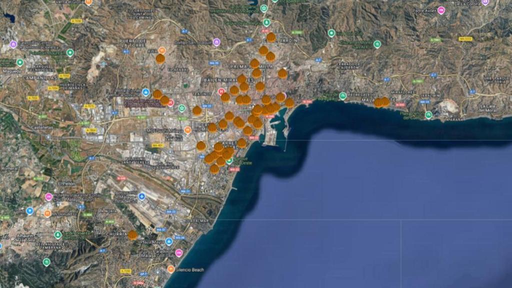 El mapa de las castañas en Málaga 2025.