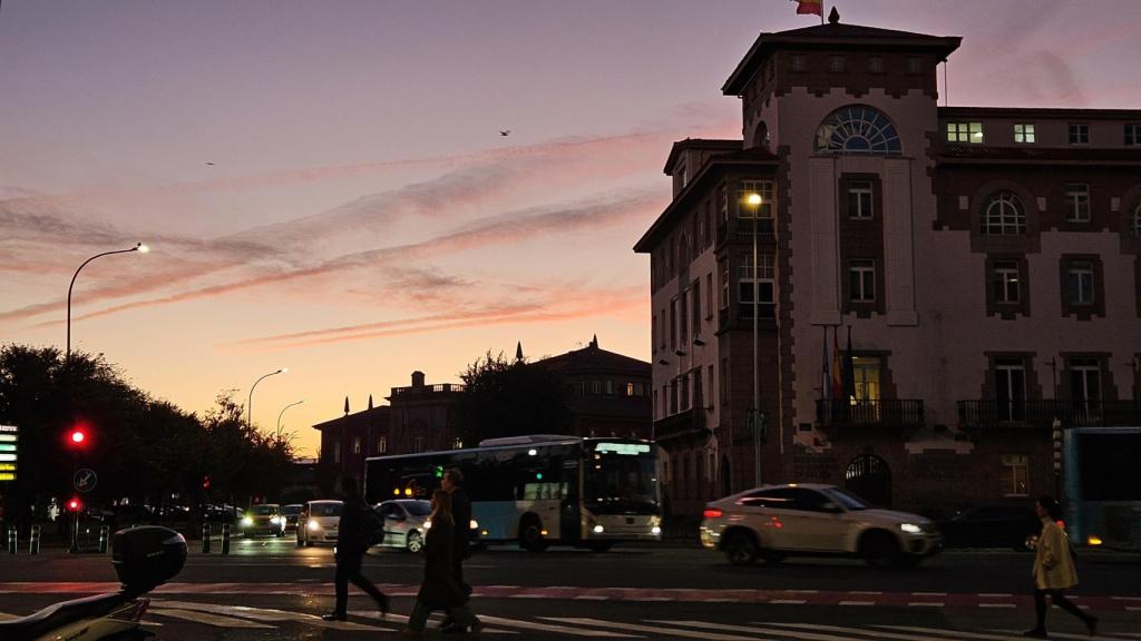 Cielos despejados al amanecer en A Coruña.