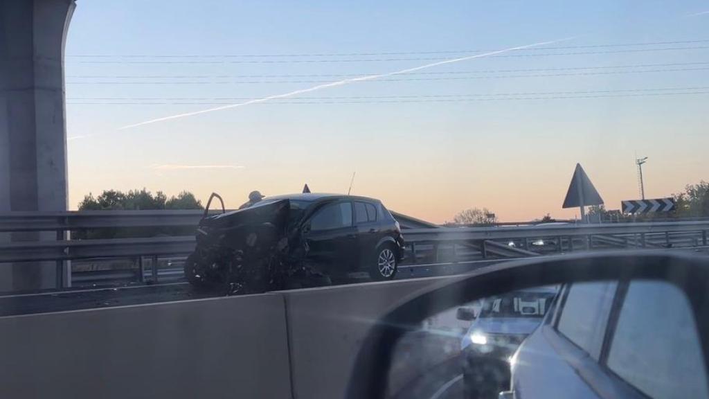 Estado de uno de los vehículos implicados en un accidente en la A-23