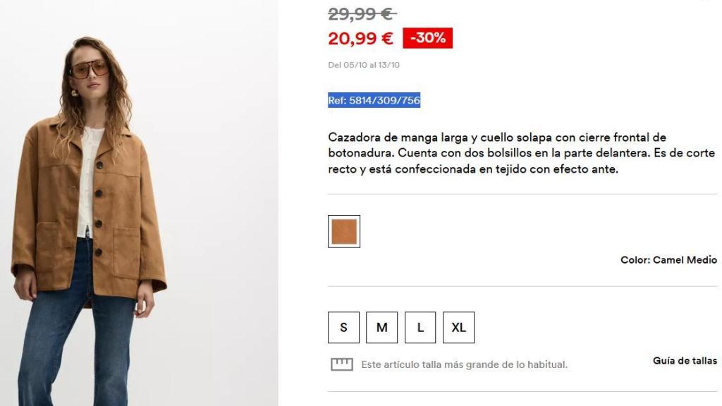 Cazadora efecto ante. Ref: 5814/309/756