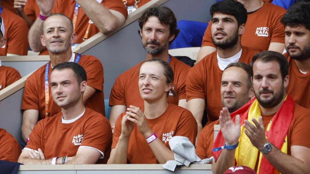 Juan Carlos Ferrero, en el homenaje a Rafa Nadal en Roland Garros.