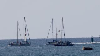 Embarcaciones de la Global Sumud Flotilla en el puerto israelí de Ashdod