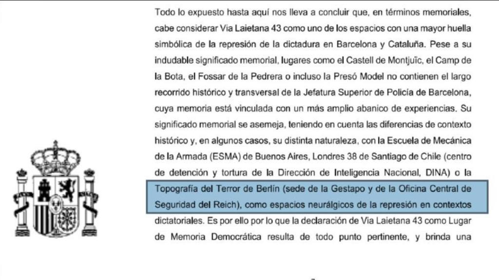 Fragmento de uno de los informes.