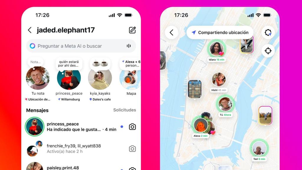 Compartiendo ubicación en Instagram