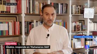 El exministro de Transportes, José Luis Ábalos, durante una entrevista en TVE este lunes.