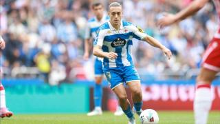 Luismi Cruz, en el partido contra el Almería.