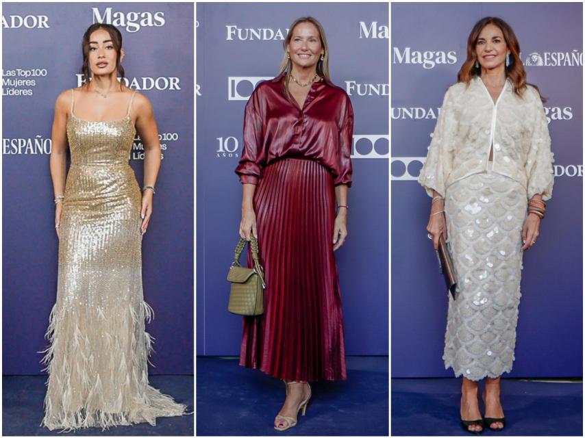 Marina Rivers, Fiona Ferrer y Mariló Montero en el 'photocall' de la gala Magas por Fundador.
