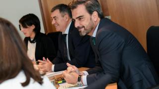 Imagen del conselleiro de Presidencia, Xustiza e Deportes, Diego Calvo, en el Consello.